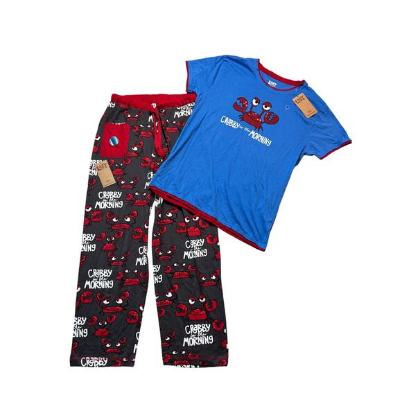 NWT - Lazy One "CRABBY IN THE MORNING" Loungewear/Pajamas/PJ's; size S/M - Picture 1 of 13